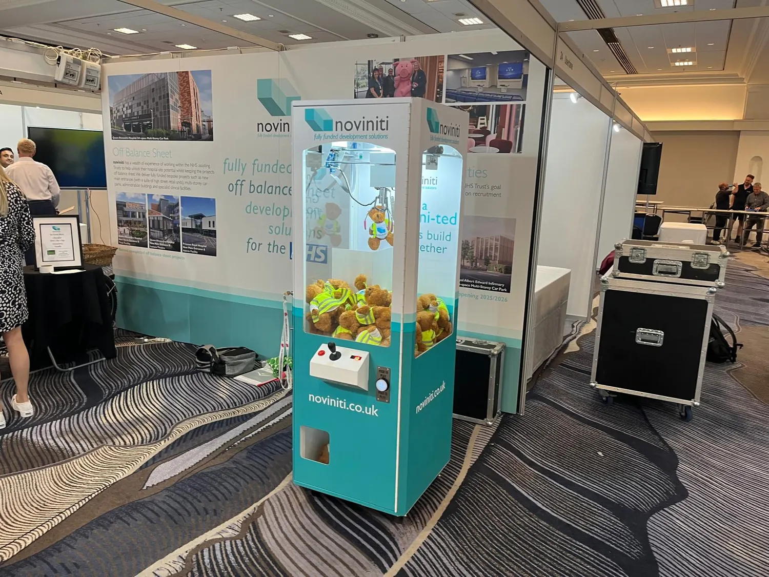 Branded claw machine hire for an event in Cheltenham